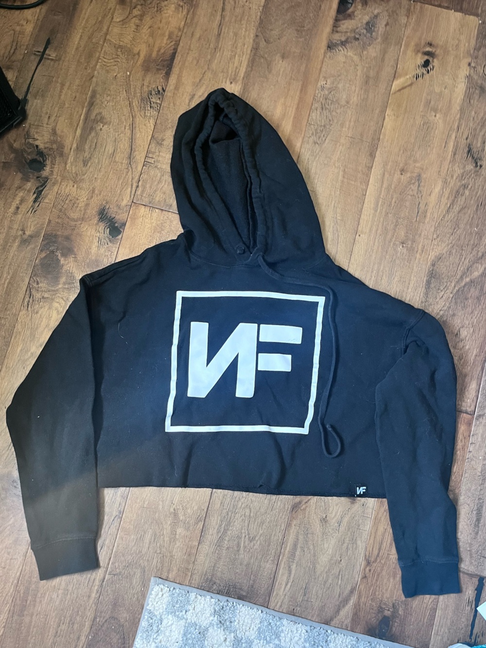 NF real music black cropped hoodie